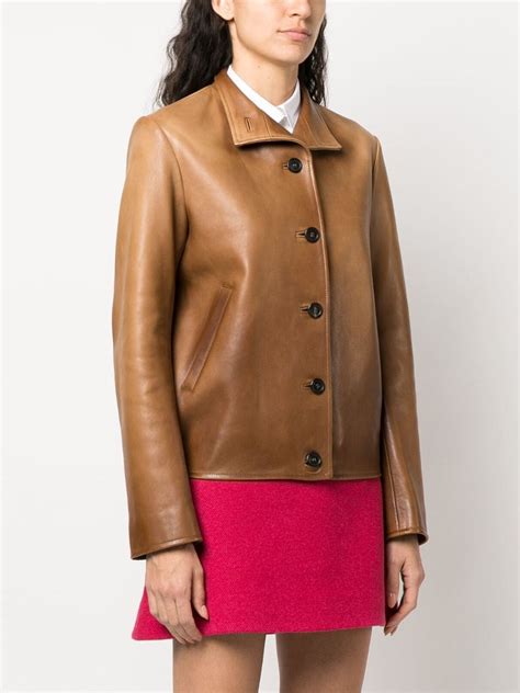 miu miu jacket leather|Cognac Nappa Leather Jacket .